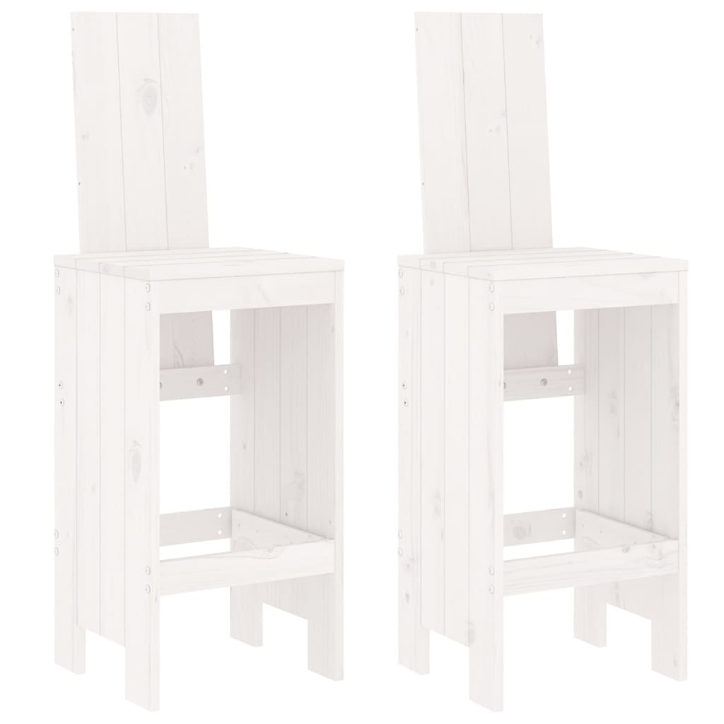 vidaXL Scaune de bar, 2 buc., alb, 40x42x120 cm, lemn masiv de pin vidaXL Scaune de bar, 2 buc., alb, 40x42x120 cm, lemn masiv de pin