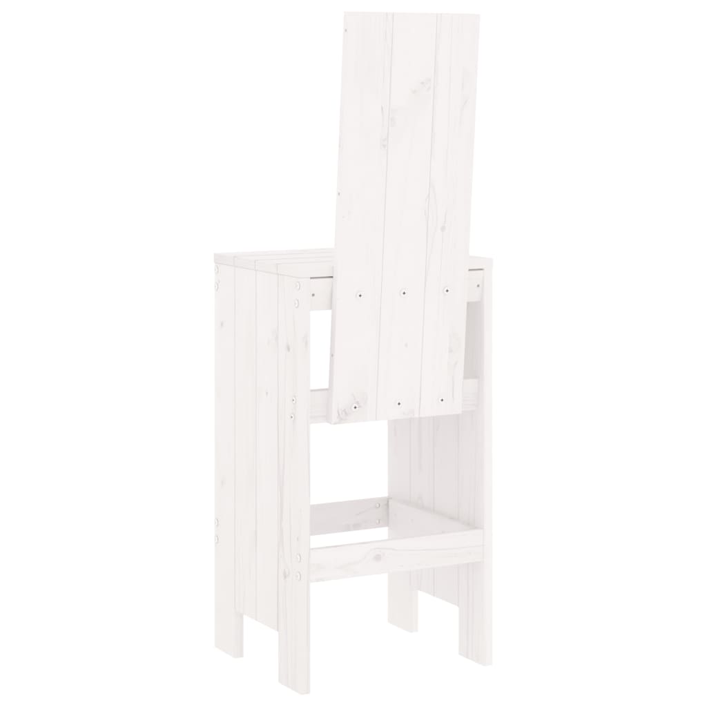 vidaXL Scaune de bar, 2 buc., alb, 40x42x120 cm, lemn masiv de pin vidaXL Scaune de bar, 2 buc., alb, 40x42x120 cm, lemn masiv de pin
