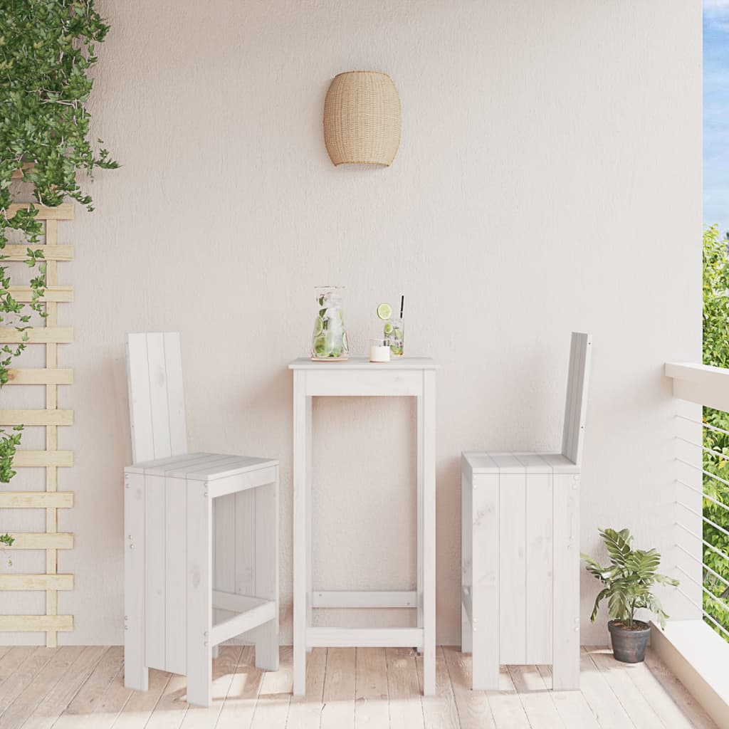 vidaXL Scaune de bar, 2 buc., alb, 40x42x120 cm, lemn masiv de pin vidaXL Scaune de bar, 2 buc., alb, 40x42x120 cm, lemn masiv de pin
