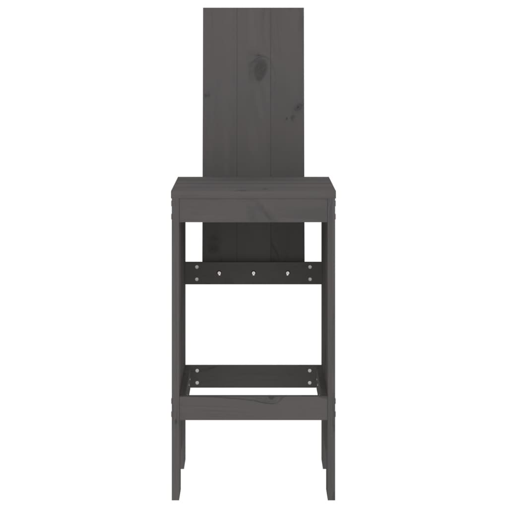 vidaXL Scaune de bar, 2 buc., gri, 40x42x120 cm, lemn masiv de pin vidaXL Scaune de bar, 2 buc., gri, 40x42x120 cm, lemn masiv de pin