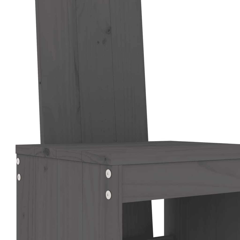 vidaXL Scaune de bar, 2 buc., gri, 40x42x120 cm, lemn masiv de pin vidaXL Scaune de bar, 2 buc., gri, 40x42x120 cm, lemn masiv de pin