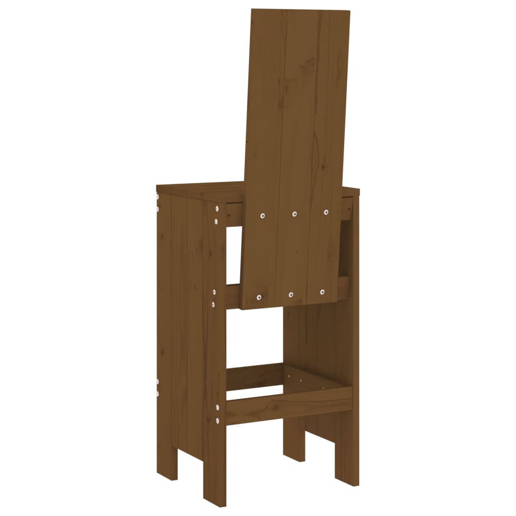 vidaXL Scaune de bar 2 buc. maro miere 40x42x120 cm lemn masiv de pin vidaXL Scaune de bar 2 buc. maro miere 40x42x120 cm lemn masiv de pin