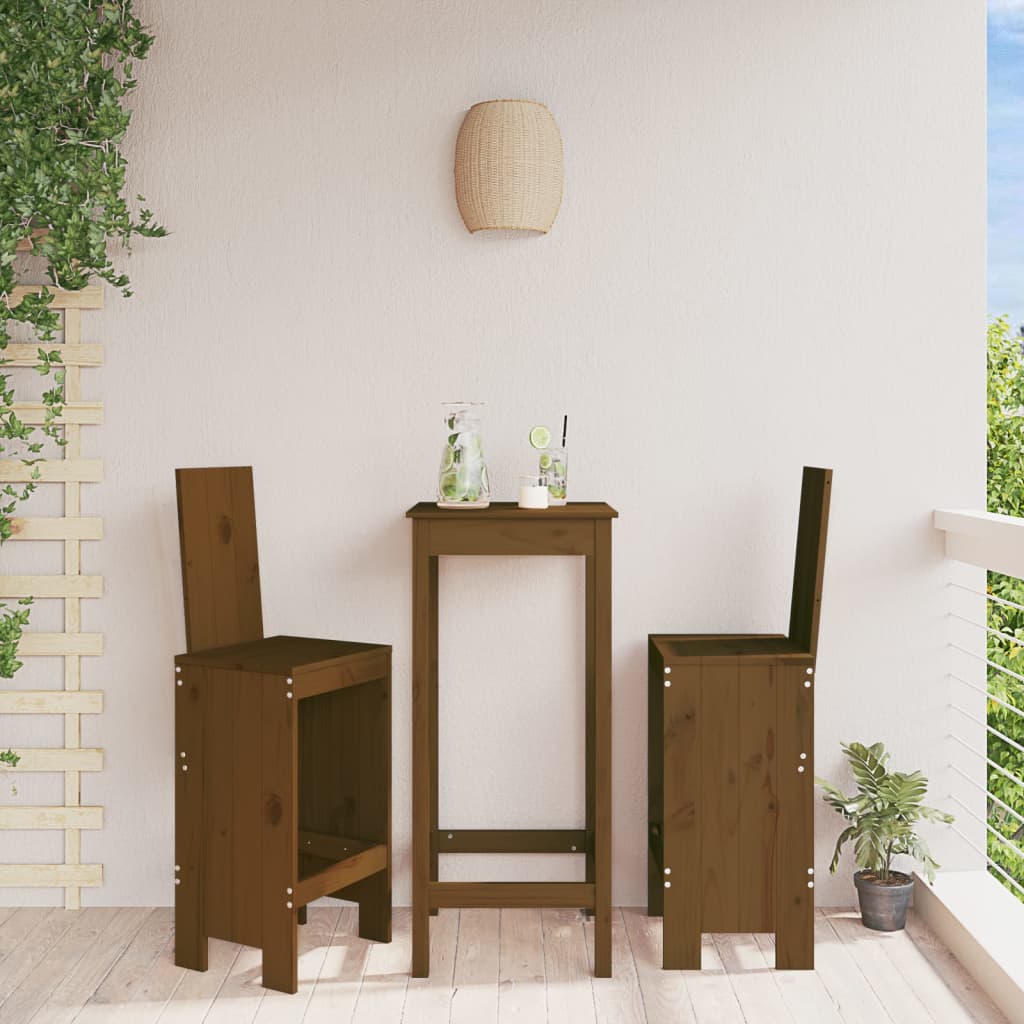 vidaXL Scaune de bar 2 buc. maro miere 40x42x120 cm lemn masiv de pin vidaXL Scaune de bar 2 buc. maro miere 40x42x120 cm lemn masiv de pin