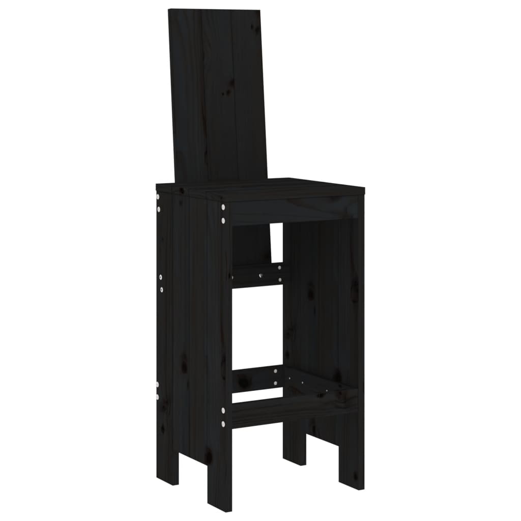 vidaXL Scaune de bar, 2 buc., negru, 40x42x120 cm, lemn masiv de pin vidaXL Scaune de bar, 2 buc., negru, 40x42x120 cm, lemn masiv de pin