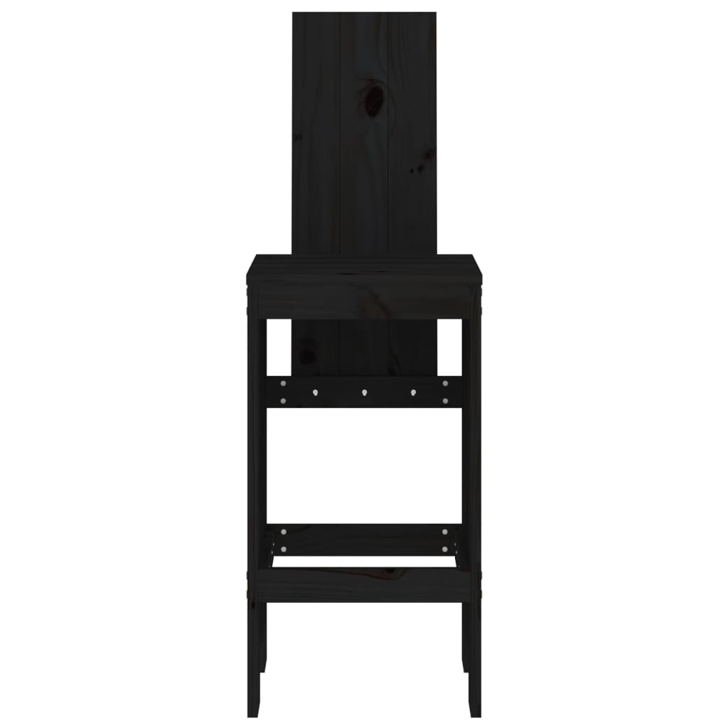 vidaXL Scaune de bar, 2 buc., negru, 40x42x120 cm, lemn masiv de pin vidaXL Scaune de bar, 2 buc., negru, 40x42x120 cm, lemn masiv de pin
