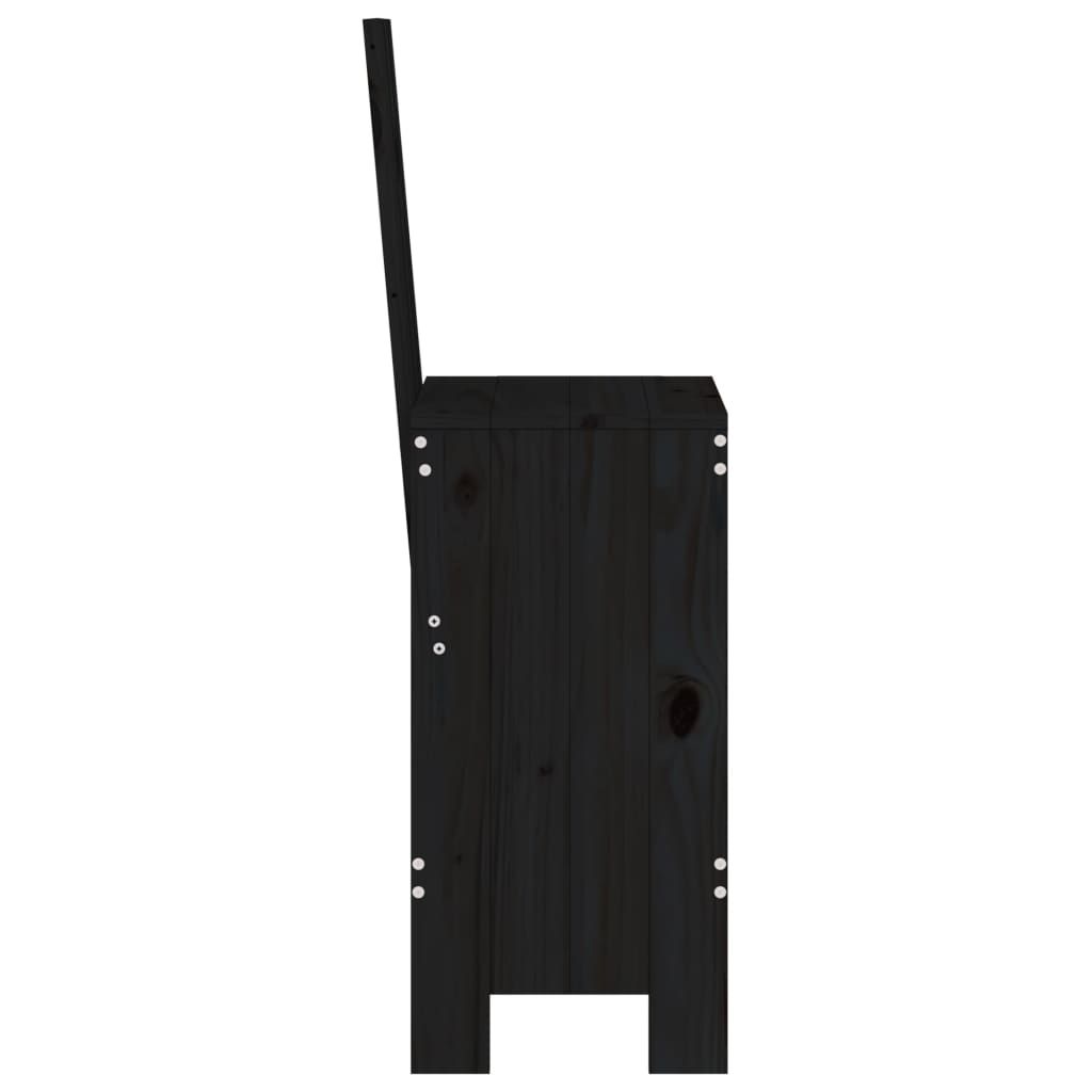 vidaXL Scaune de bar, 2 buc., negru, 40x42x120 cm, lemn masiv de pin vidaXL Scaune de bar, 2 buc., negru, 40x42x120 cm, lemn masiv de pin