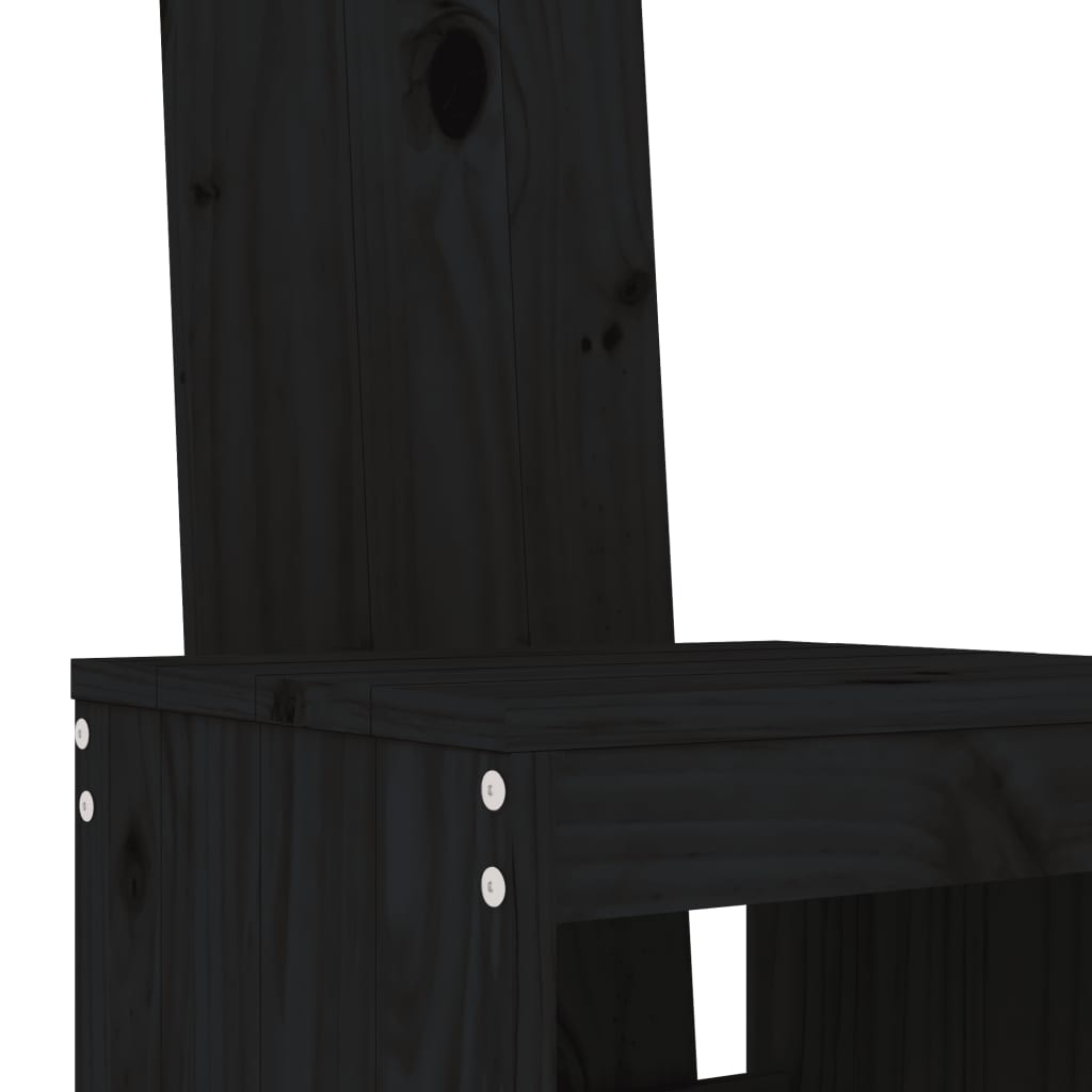 vidaXL Scaune de bar, 2 buc., negru, 40x42x120 cm, lemn masiv de pin vidaXL Scaune de bar, 2 buc., negru, 40x42x120 cm, lemn masiv de pin