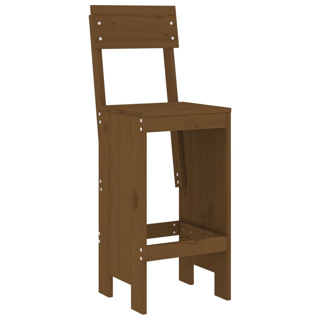 vidaXL Taburete bar 2 buc. maro miere 40x48,5x115,5 cm lemn masiv pin