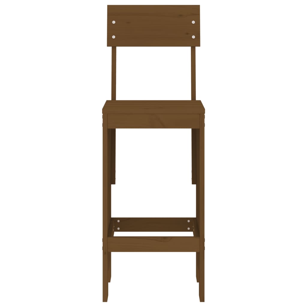 vidaXL Taburete bar 2 buc. maro miere 40x48,5x115,5 cm lemn masiv pin