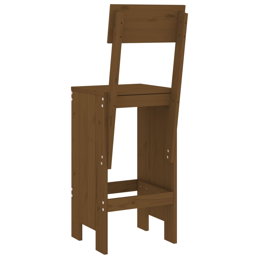 vidaXL Taburete bar 2 buc. maro miere 40x48,5x115,5 cm lemn masiv pin