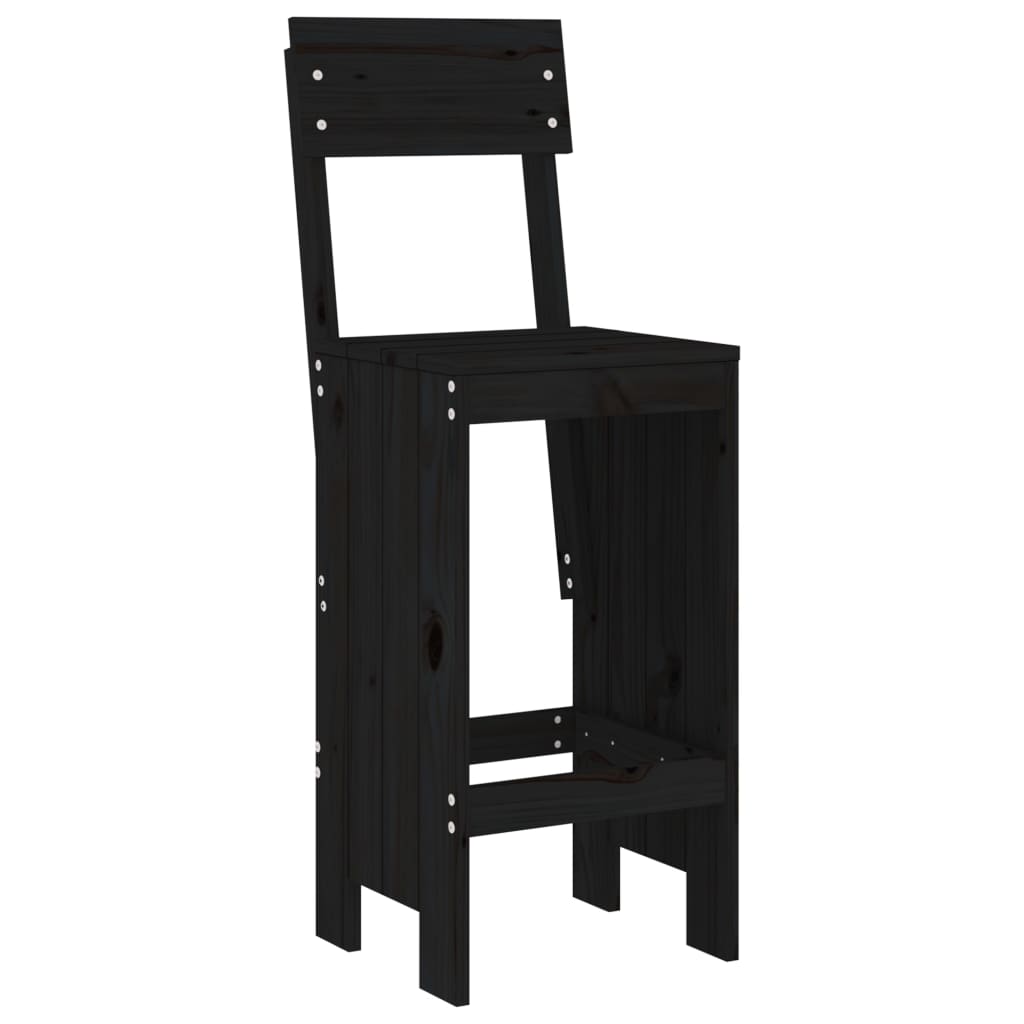 vidaXL Taburete de bar, 2 buc., negru, 40x48,5x115,5 cm lemn masiv pin vidaXL Taburete de bar, 2 buc., negru, 40x48,5x115,5 cm lemn masiv pin