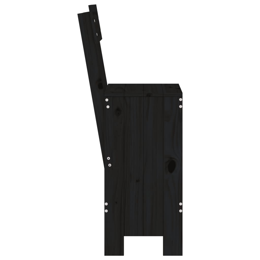 vidaXL Taburete de bar, 2 buc., negru, 40x48,5x115,5 cm lemn masiv pin vidaXL Taburete de bar, 2 buc., negru, 40x48,5x115,5 cm lemn masiv pin