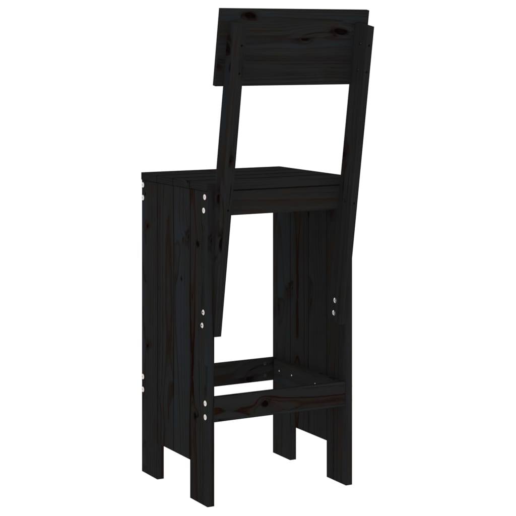 vidaXL Taburete de bar, 2 buc., negru, 40x48,5x115,5 cm lemn masiv pin vidaXL Taburete de bar, 2 buc., negru, 40x48,5x115,5 cm lemn masiv pin