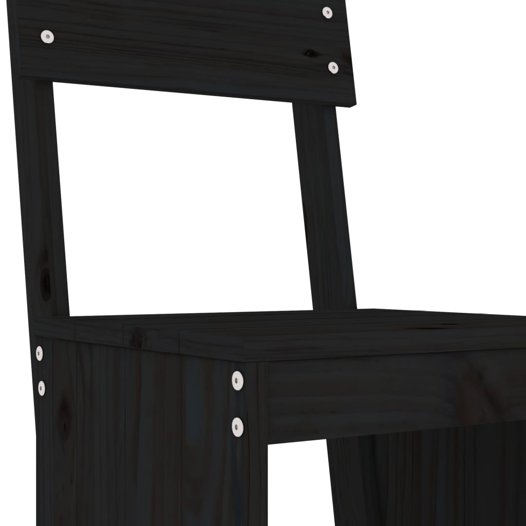 vidaXL Taburete de bar, 2 buc., negru, 40x48,5x115,5 cm lemn masiv pin vidaXL Taburete de bar, 2 buc., negru, 40x48,5x115,5 cm lemn masiv pin