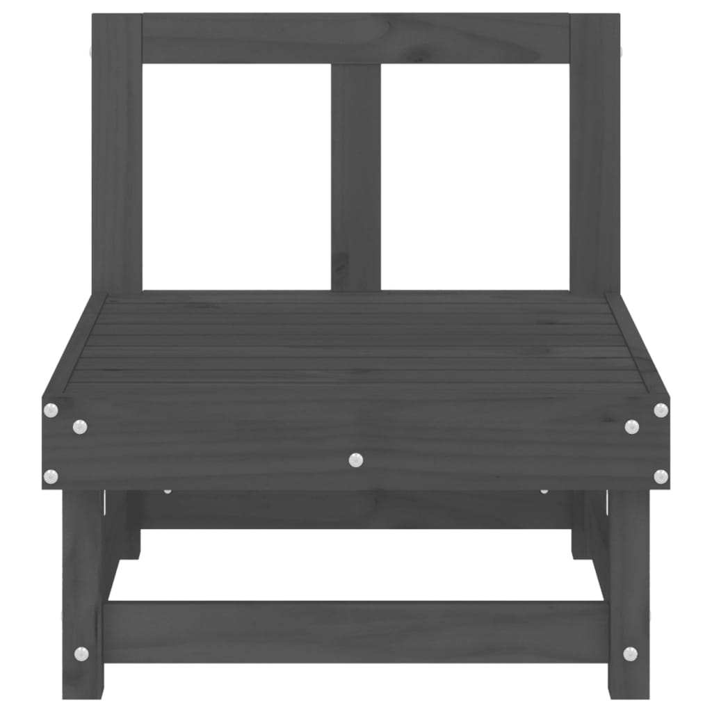 vidaXL Canapele de mijloc pentru grădină, 2 buc., gri, lemn masiv pin vidaXL Canapele de mijloc pentru grădină, 2 buc., gri, lemn masiv pin