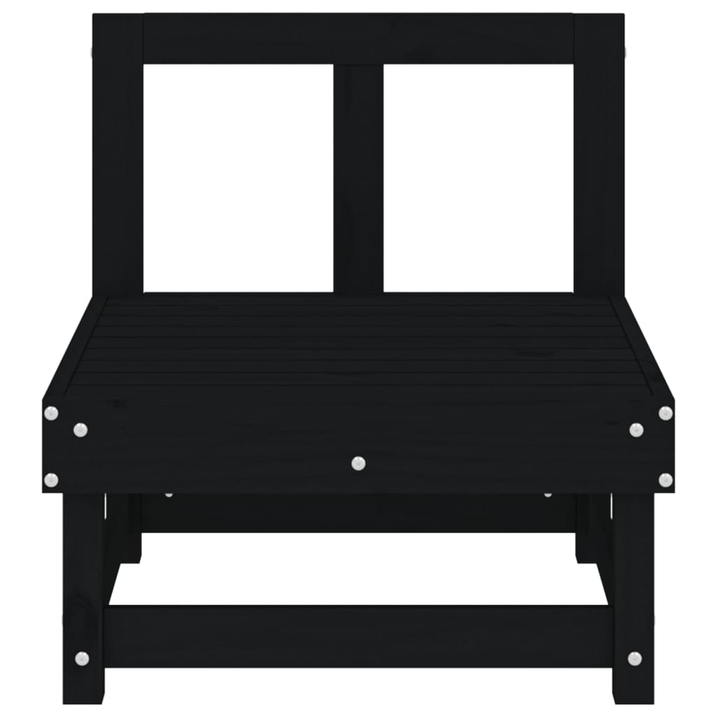 vidaXL Canapele de mijloc pentru grădină, 2buc., negru, lemn masiv pin vidaXL Canapele de mijloc pentru grădină, 2buc., negru, lemn masiv pin