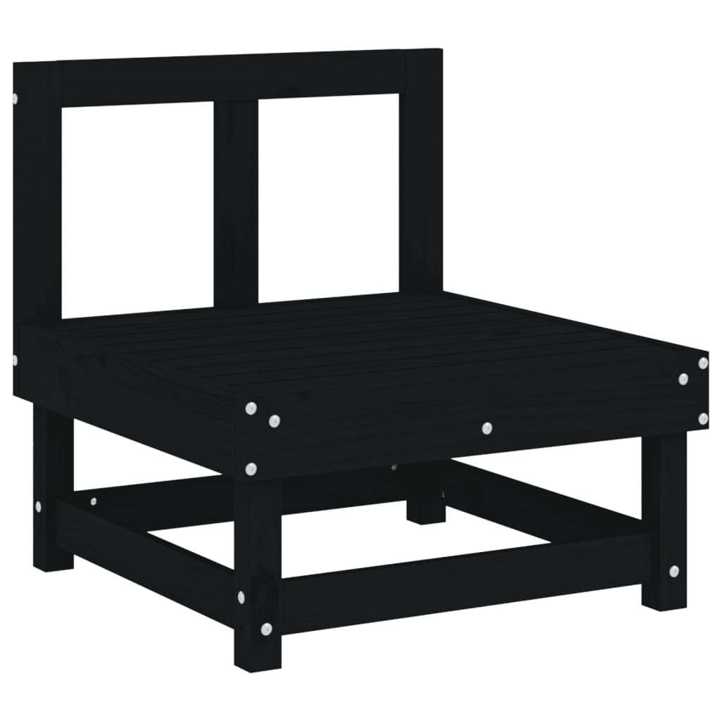 vidaXL Set mobilier de grădină, 3 piese, negru, lemn masiv pin vidaXL Set mobilier de grădină, 3 piese, negru, lemn masiv pin
