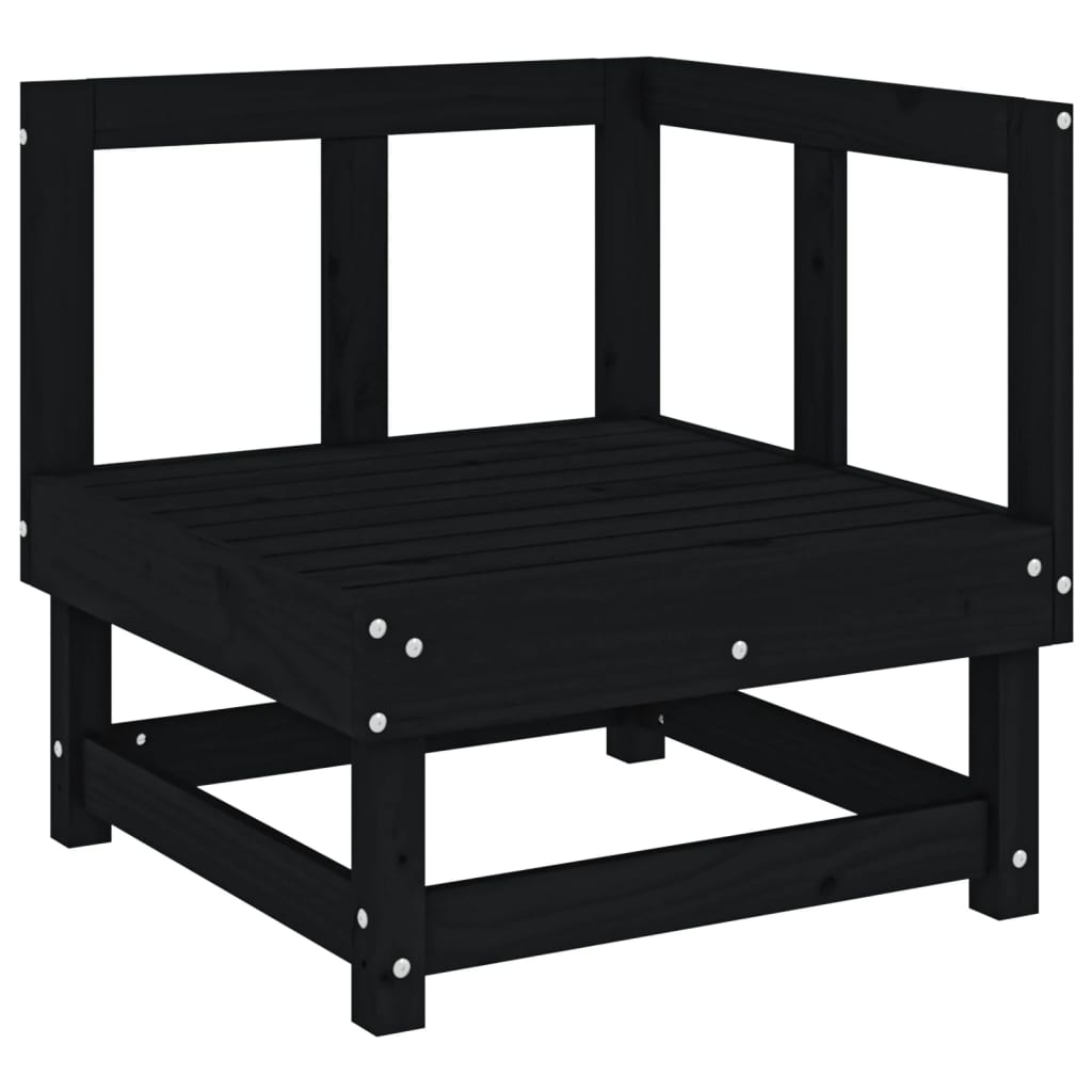 vidaXL Set mobilier de grădină, 3 piese, negru, lemn masiv pin vidaXL Set mobilier de grădină, 3 piese, negru, lemn masiv pin