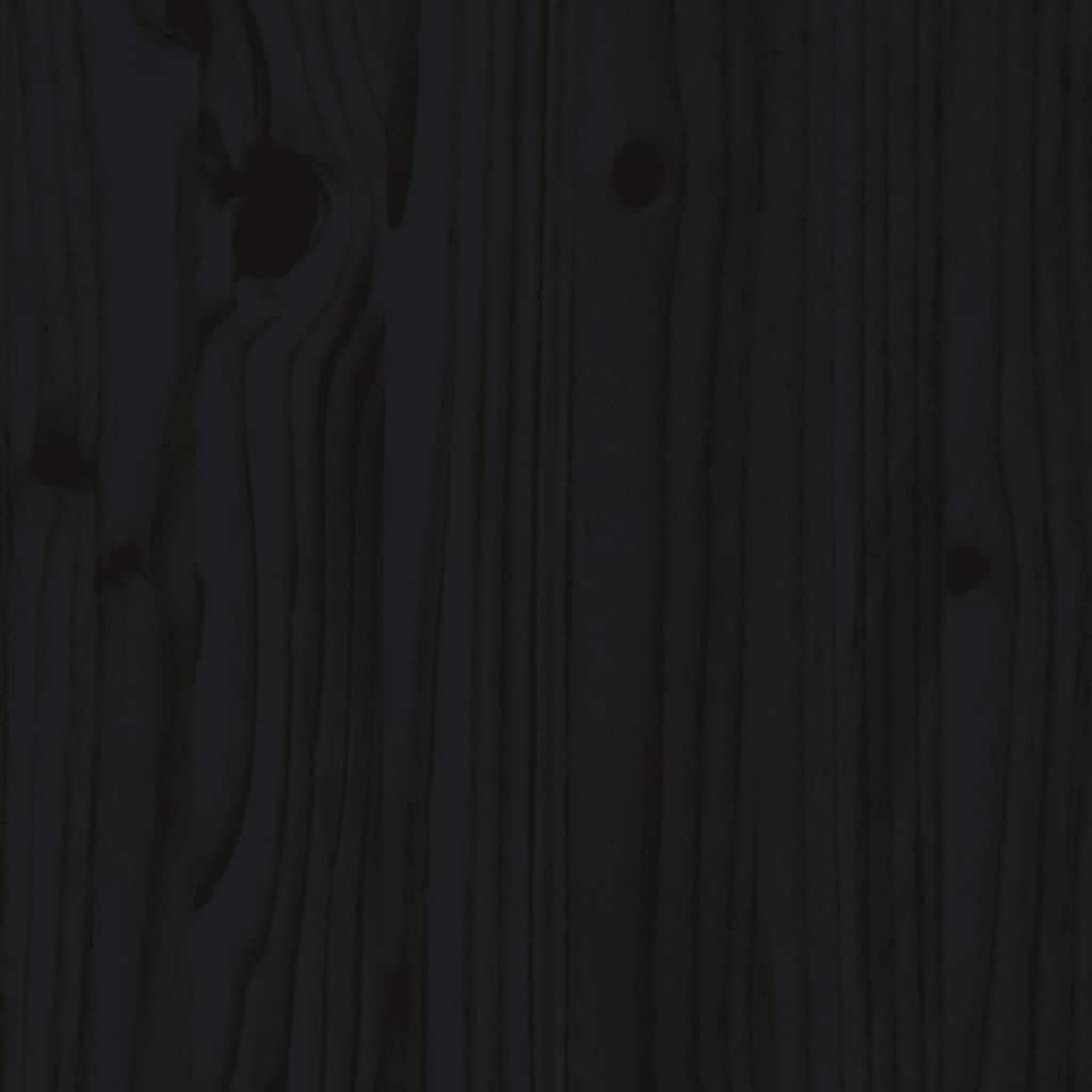 vidaXL Canapea de mijloc cu perne, negru, lemn masiv de pin