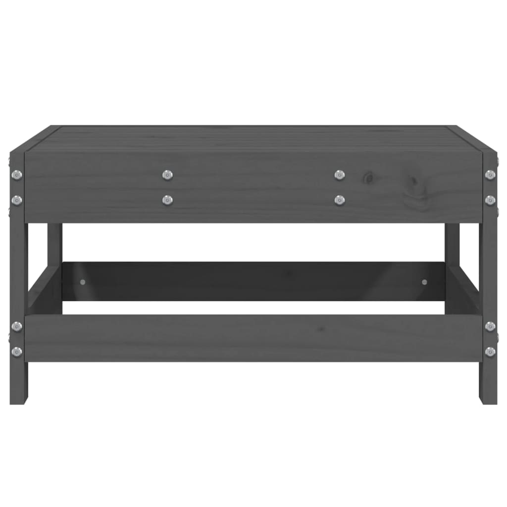 vidaXL Taburet de grădină, gri, lemn masiv de pin