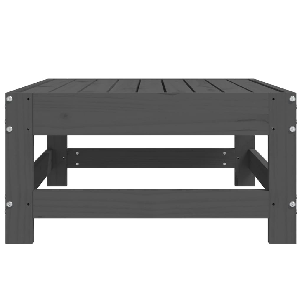 vidaXL Taburet de grădină, gri, lemn masiv de pin