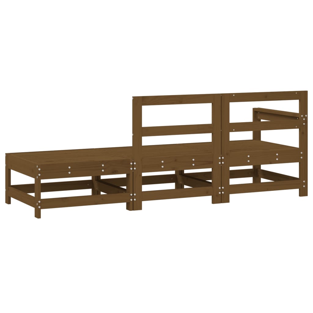 vidaXL Set mobilier de grădină, 3 piese, maro miere, lemn masiv de pin