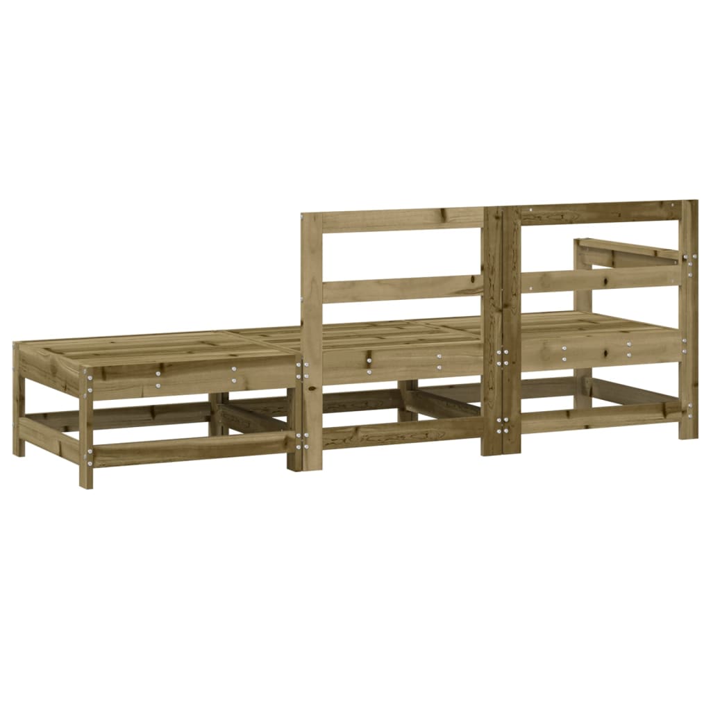 vidaXL Set mobilier de grădină, 3 piese, lemn de pin impregnat