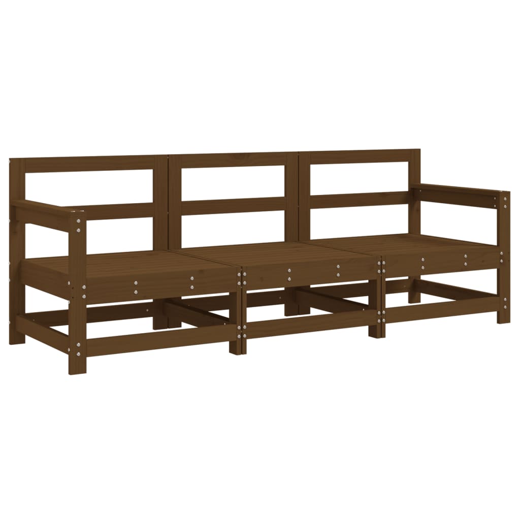 vidaXL Set mobilier de grădină, 3 piese, maro miere, lemn masiv de pin vidaXL Set mobilier de grădină, 3 piese, maro miere, lemn masiv de pin