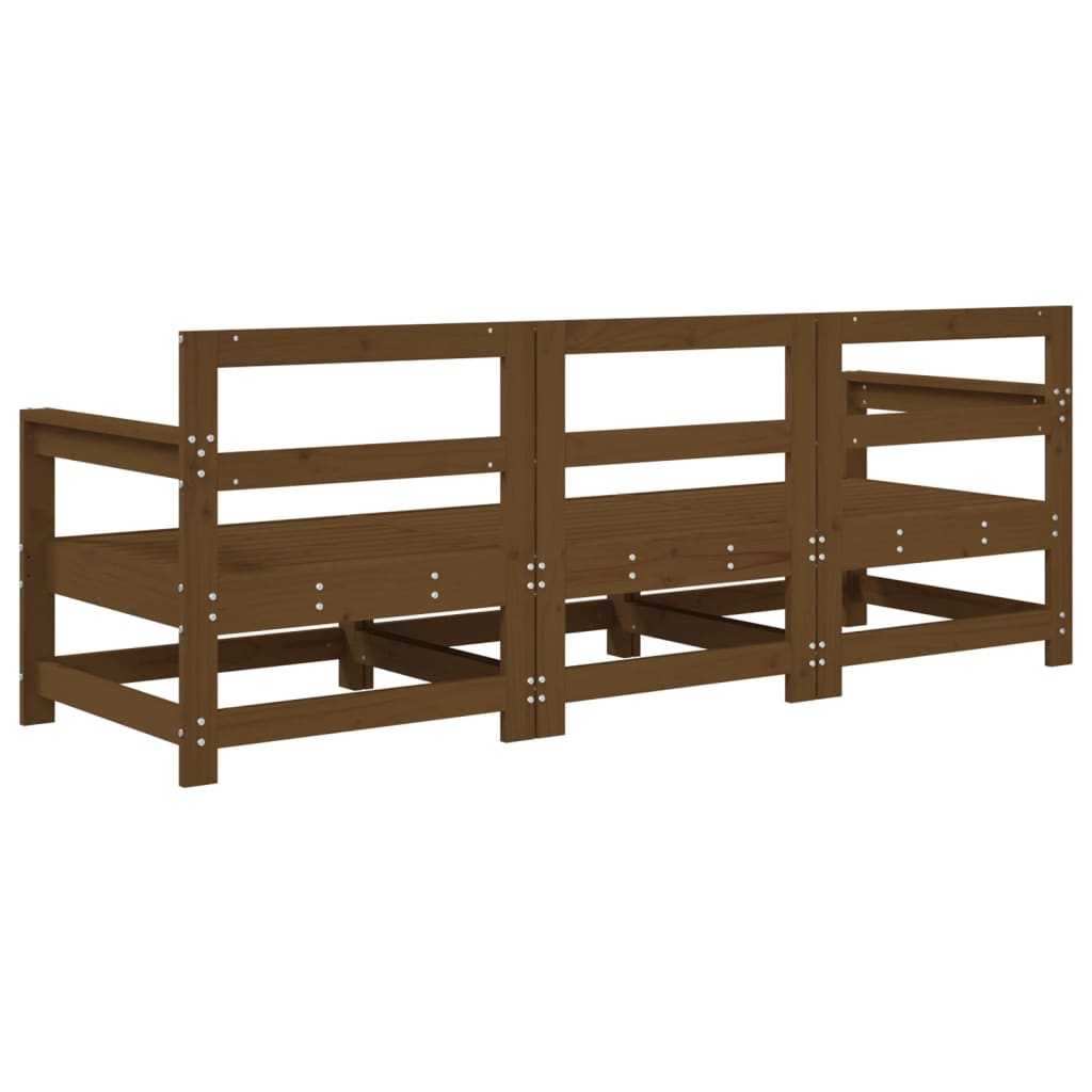vidaXL Set mobilier de grădină, 3 piese, maro miere, lemn masiv de pin vidaXL Set mobilier de grădină, 3 piese, maro miere, lemn masiv de pin