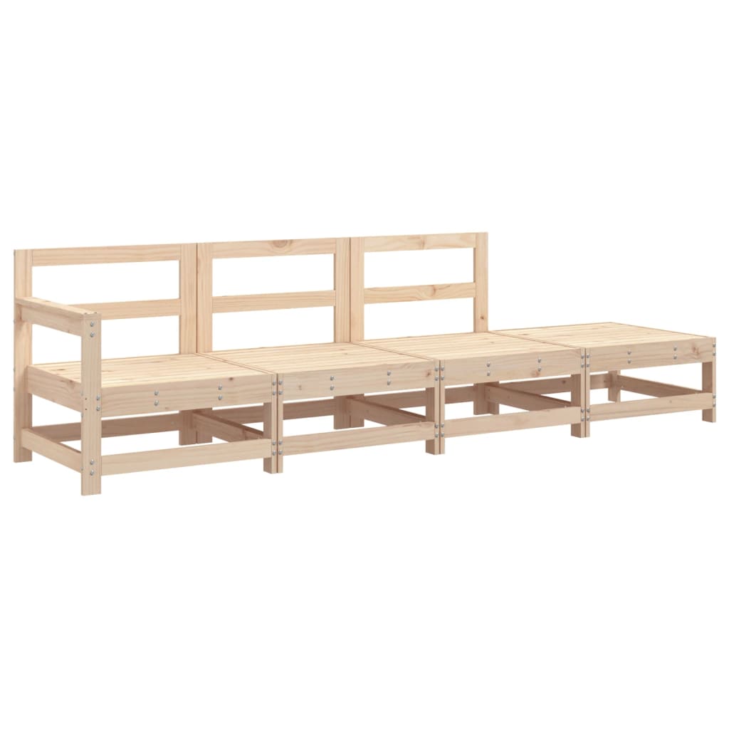 vidaXL Set mobilier relaxare de grădină, 4 piese, lemn masiv de pin vidaXL Set mobilier relaxare de grădină, 4 piese, lemn masiv de pin