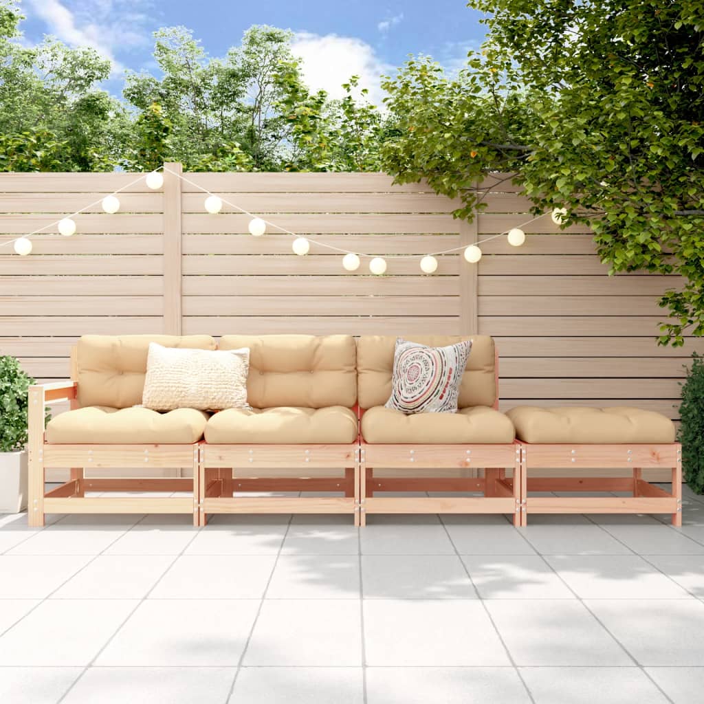 vidaXL Set mobilier relaxare de grădină, 4 piese, lemn masiv de pin vidaXL Set mobilier relaxare de grădină, 4 piese, lemn masiv de pin
