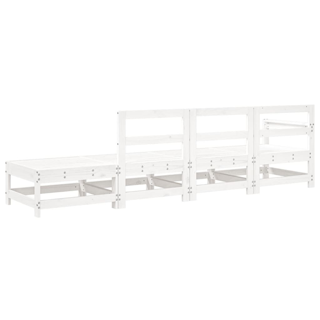 vidaXL Set mobilier relaxare de grădină, 4 piese, alb, lemn masiv pin vidaXL Set mobilier relaxare de grădină, 4 piese, alb, lemn masiv pin