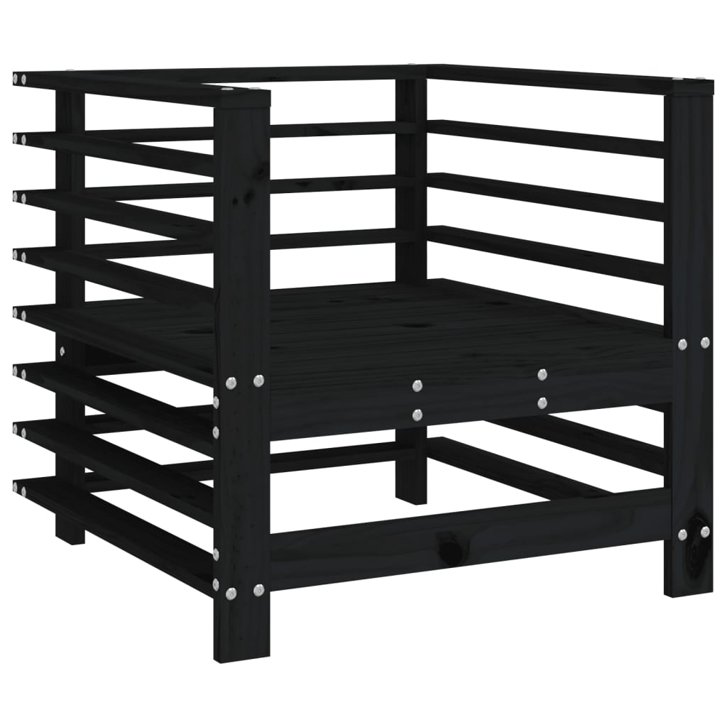 vidaXL Scaune de grădină, 2 buc., negru, lemn masiv de pin vidaXL Scaune de grădină, 2 buc., negru, lemn masiv de pin