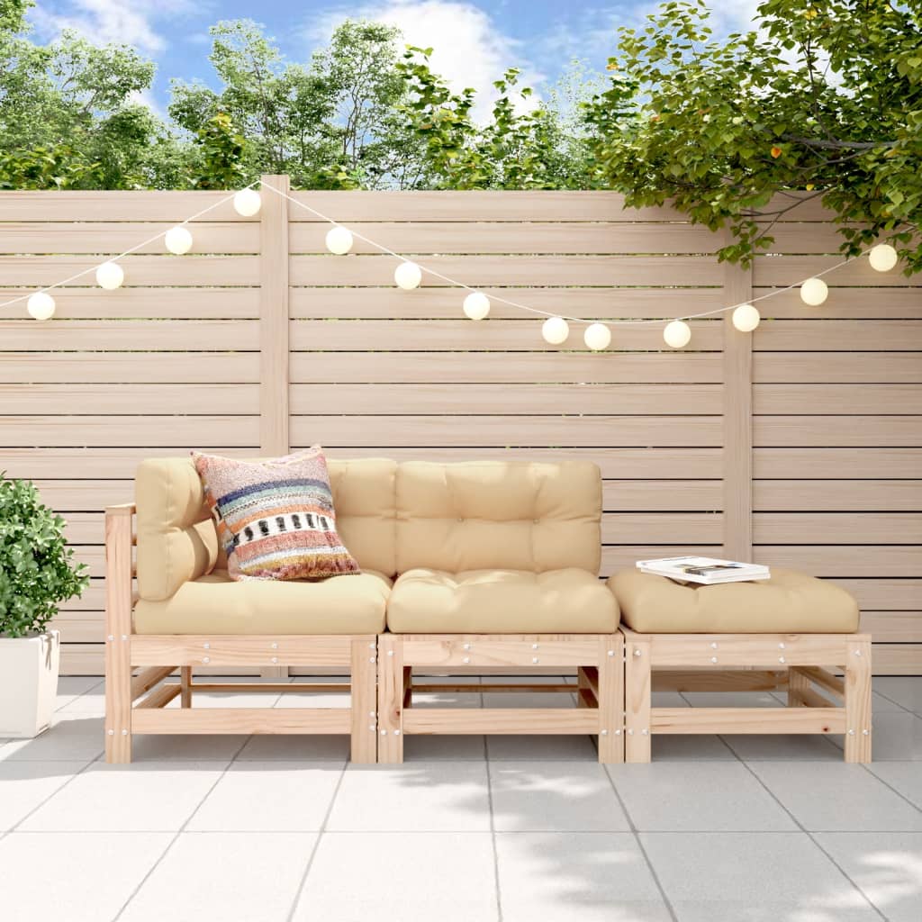 vidaXL Set mobilier de grădină, 3 piese, lemn masiv de pin vidaXL Set mobilier de grădină, 3 piese, lemn masiv de pin