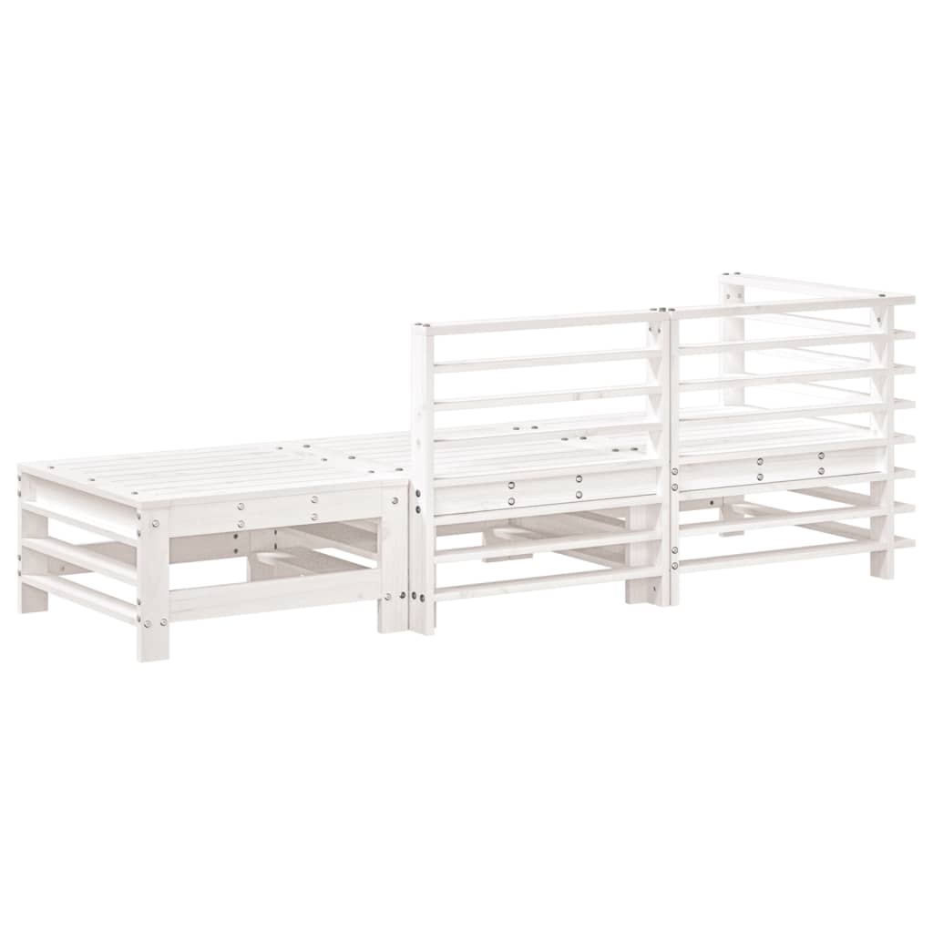 vidaXL Set mobilier de grădină, 3 piese, alb, lemn masiv de pin vidaXL Set mobilier de grădină, 3 piese, alb, lemn masiv de pin