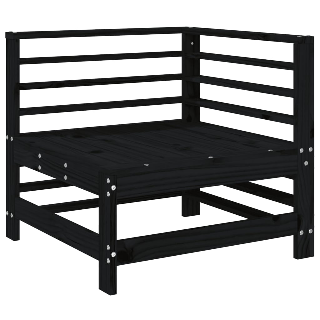 vidaXL Set mobilier de grădină, 3 piese, negru, lemn masiv pin vidaXL Set mobilier de grădină, 3 piese, negru, lemn masiv pin