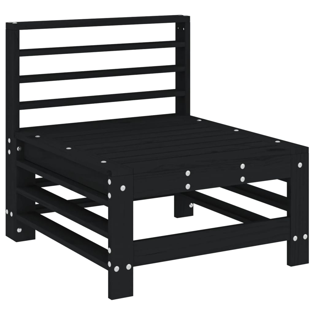 vidaXL Set mobilier de grădină, 3 piese, negru, lemn masiv pin vidaXL Set mobilier de grădină, 3 piese, negru, lemn masiv pin