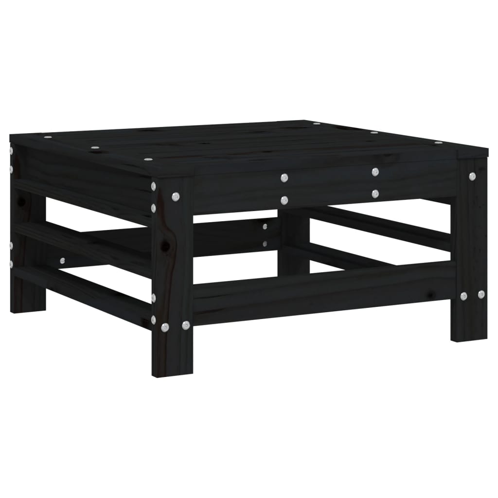 vidaXL Set mobilier de grădină, 3 piese, negru, lemn masiv pin vidaXL Set mobilier de grădină, 3 piese, negru, lemn masiv pin