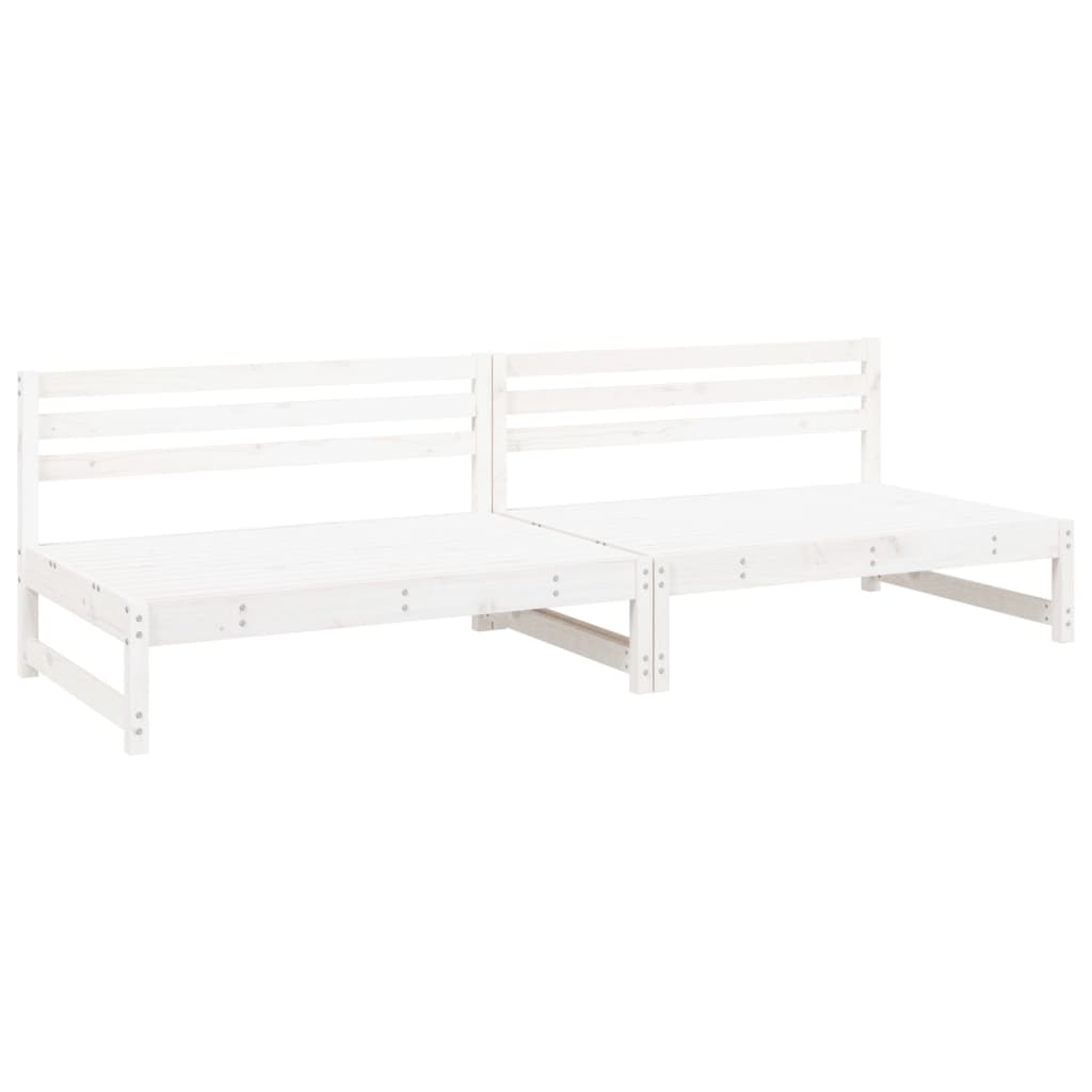 vidaXL Canapele de mijloc grădină 2 buc. alb 120x80 cm lemn masiv pin vidaXL Canapele de mijloc grădină 2 buc. alb 120x80 cm lemn masiv pin