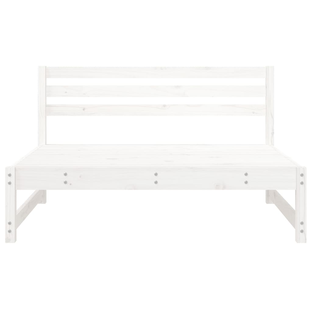 vidaXL Canapele de mijloc grădină 2 buc. alb 120x80 cm lemn masiv pin vidaXL Canapele de mijloc grădină 2 buc. alb 120x80 cm lemn masiv pin