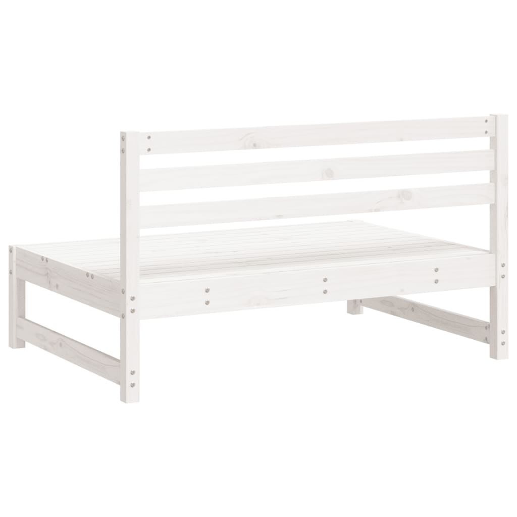 vidaXL Canapele de mijloc grădină 2 buc. alb 120x80 cm lemn masiv pin vidaXL Canapele de mijloc grădină 2 buc. alb 120x80 cm lemn masiv pin