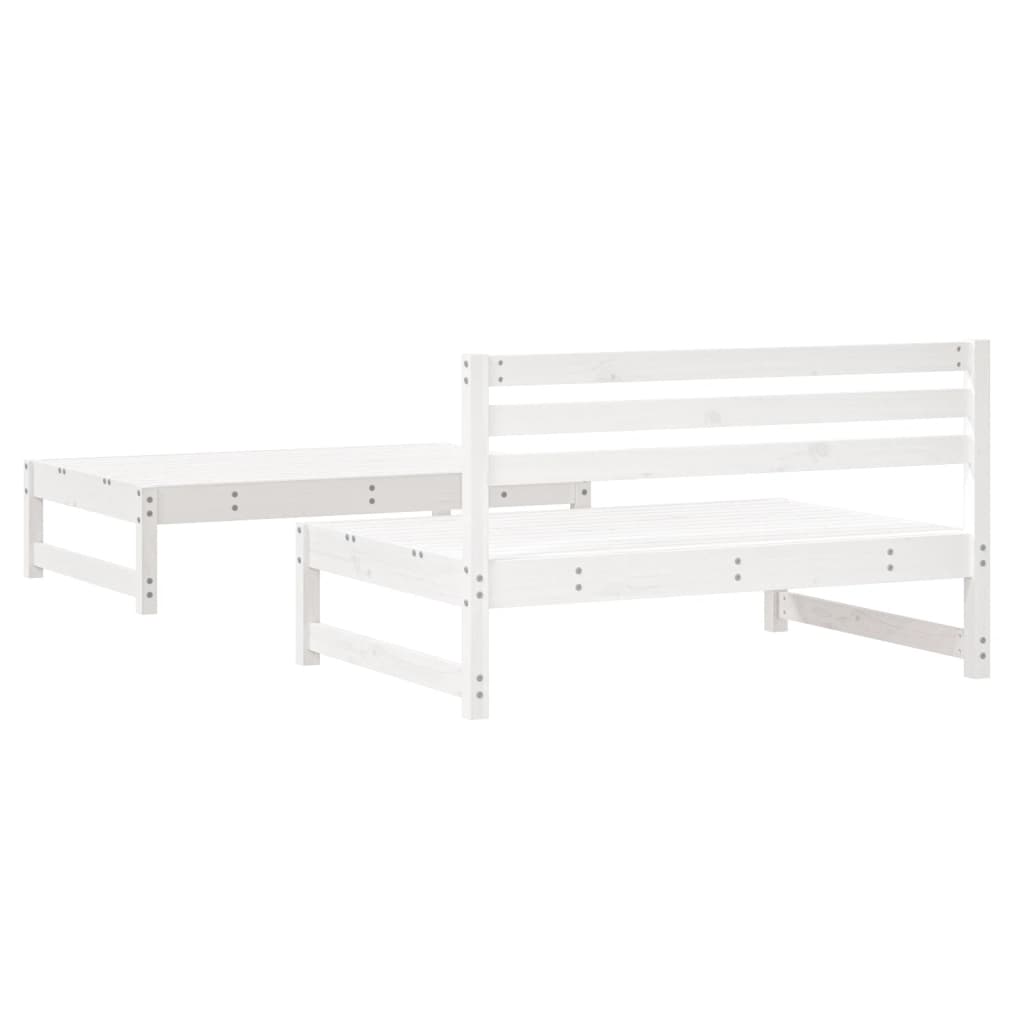vidaXL Set mobilier relaxare grădină, 2 piese, alb, lemn masiv de pin vidaXL Set mobilier relaxare grădină, 2 piese, alb, lemn masiv de pin