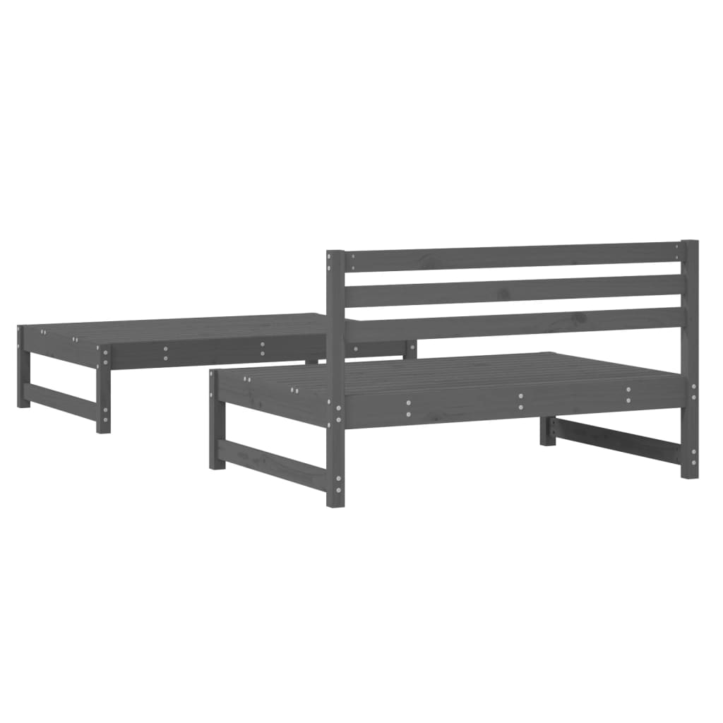 vidaXL Set mobilier relaxare grădină, 2 piese, gri, lemn masiv de pin vidaXL Set mobilier relaxare grădină, 2 piese, gri, lemn masiv de pin