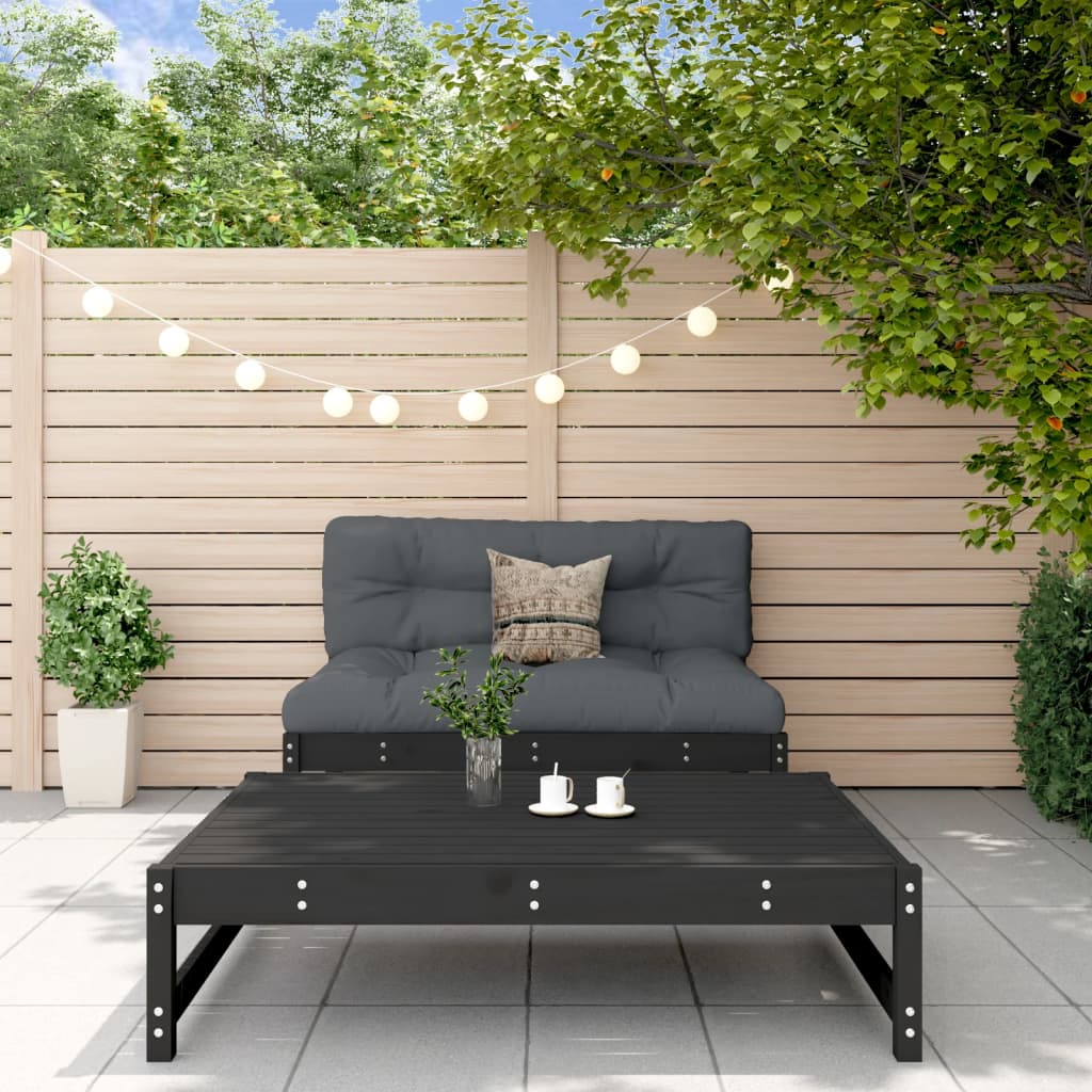 vidaXL Set mobilier relaxare grădină, 2 piese, negru, lemn masiv pin vidaXL Set mobilier relaxare grădină, 2 piese, negru, lemn masiv pin