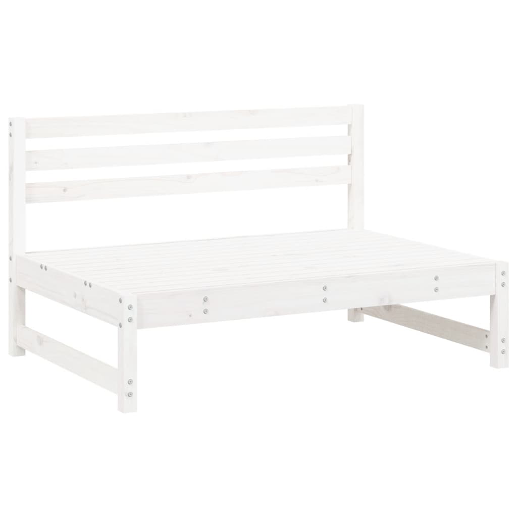 vidaXL Canapea de mijloc, 120x80 cm, alb, lemn masiv de pin vidaXL Canapea de mijloc, 120x80 cm, alb, lemn masiv de pin