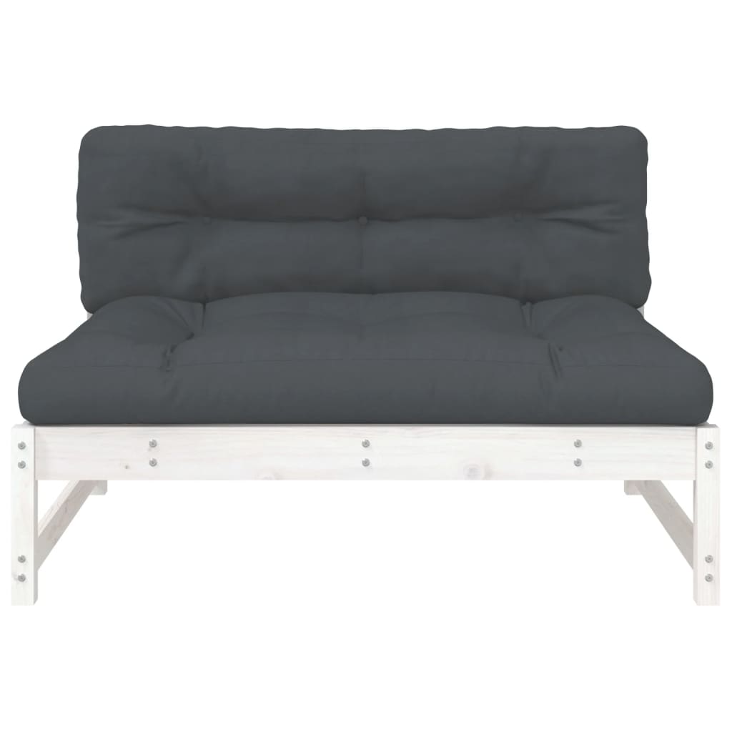 vidaXL Canapea de mijloc, 120x80 cm, alb, lemn masiv de pin vidaXL Canapea de mijloc, 120x80 cm, alb, lemn masiv de pin