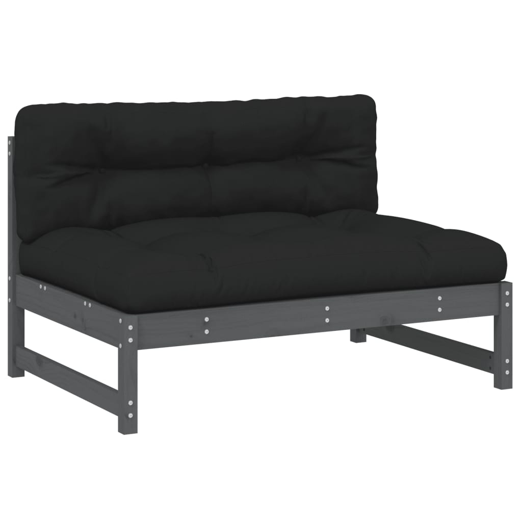 vidaXL Canapea de mijloc, 120x80 cm, gri, lemn masiv de pin