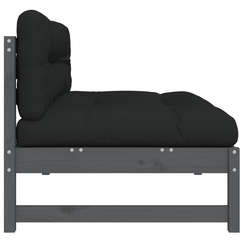 vidaXL Canapea de mijloc, 120x80 cm, gri, lemn masiv de pin