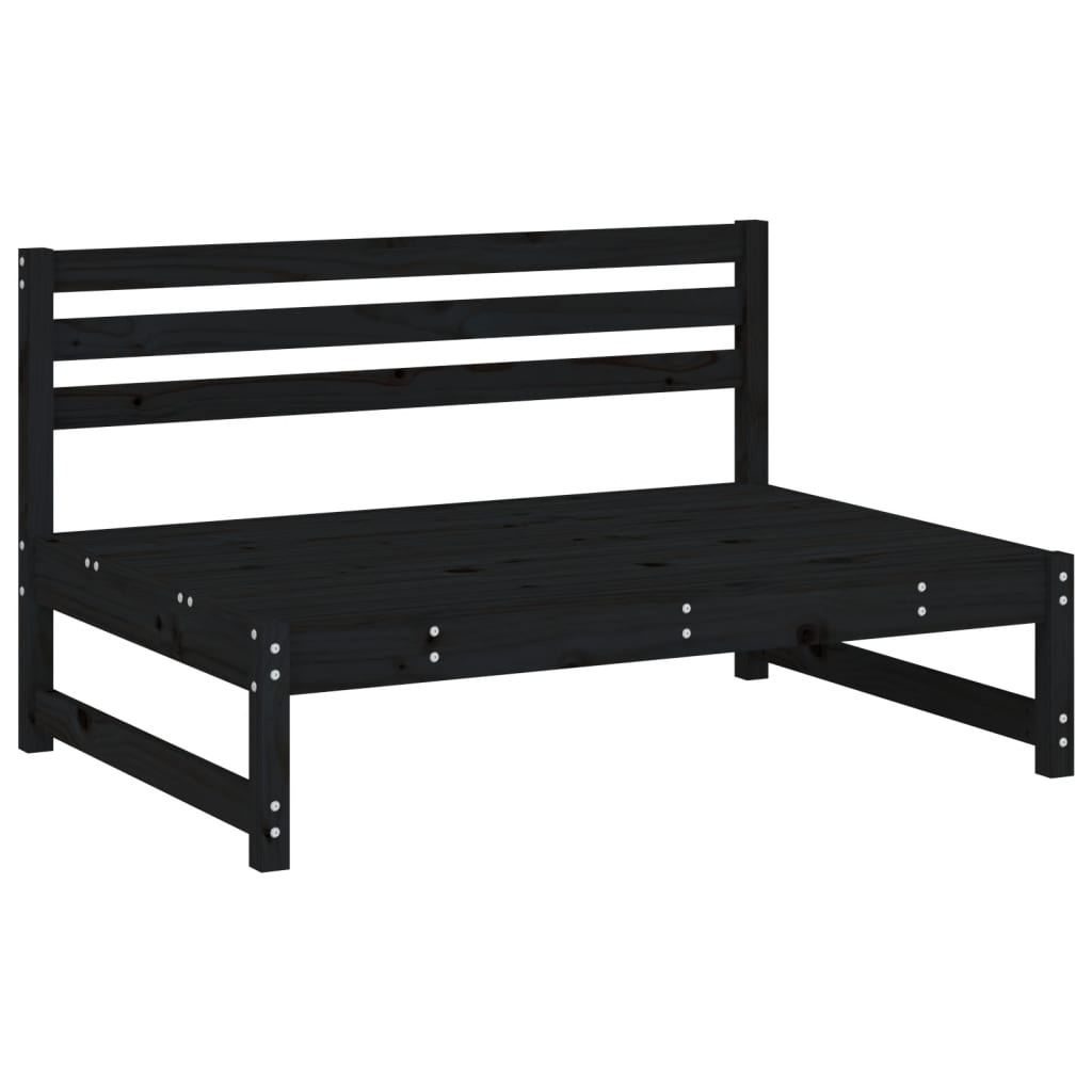 vidaXL Canapea de mijloc, 120x80 cm, negru, lemn masiv de pin vidaXL Canapea de mijloc, 120x80 cm, negru, lemn masiv de pin