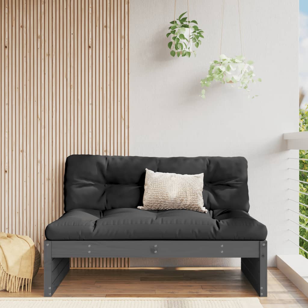 vidaXL Canapea de mijloc de grădină, gri, 120x80 cm, lemn masiv pin vidaXL Canapea de mijloc de grădină, gri, 120x80 cm, lemn masiv pin